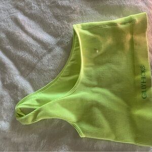 Hollister Neon Green Ribbed Tank Top